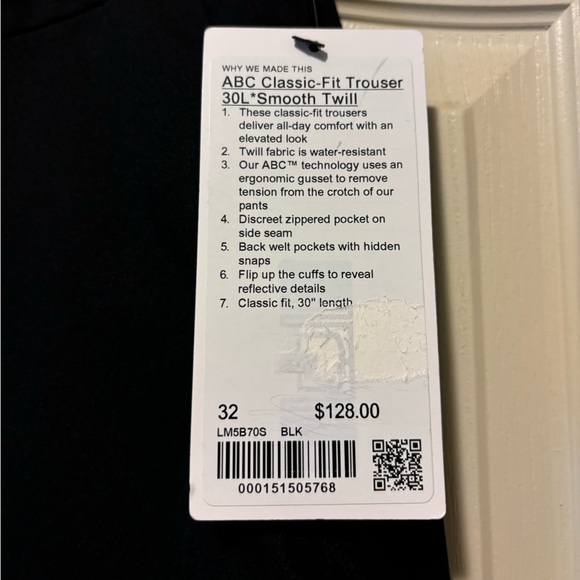 Lululemon Men’s “ABC” Classic-Fit Trouser 30” Inseam (Waist 32) - Picture 10 of 11